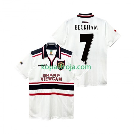 Billiga Fotbollströjor Manchester United Beckham 7 1999 Retro Borta tröja 1998 Kortärmad